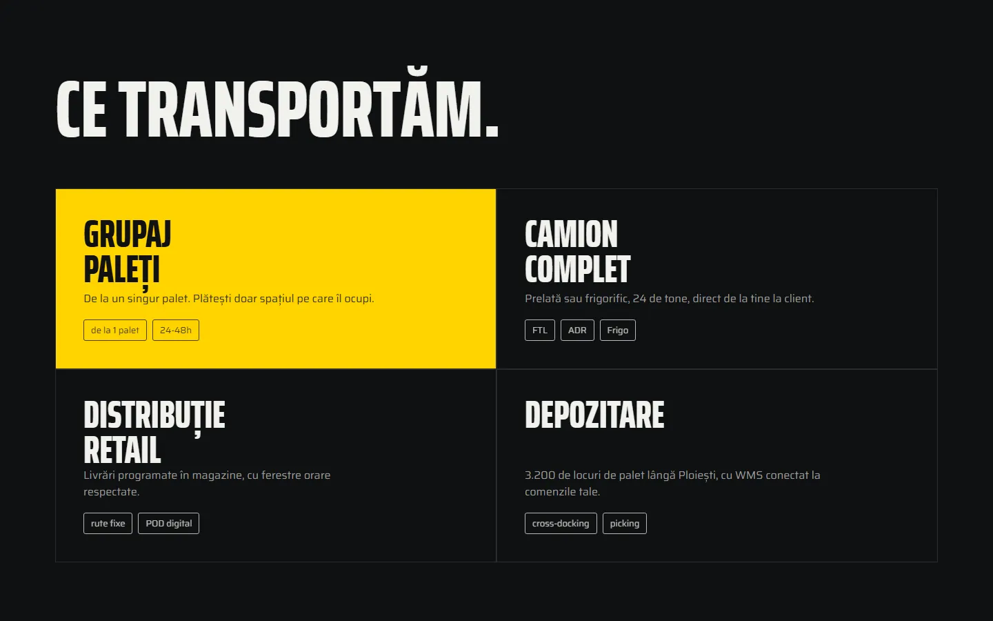 A doua secțiune din conceptul Carpatic Cargo