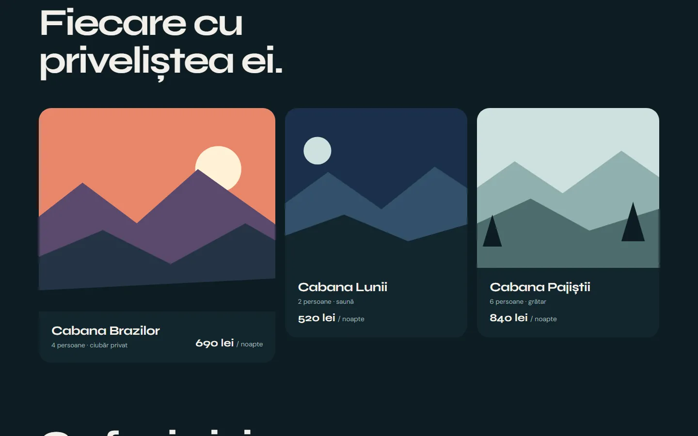 A doua secțiune din conceptul Colț de Munte
