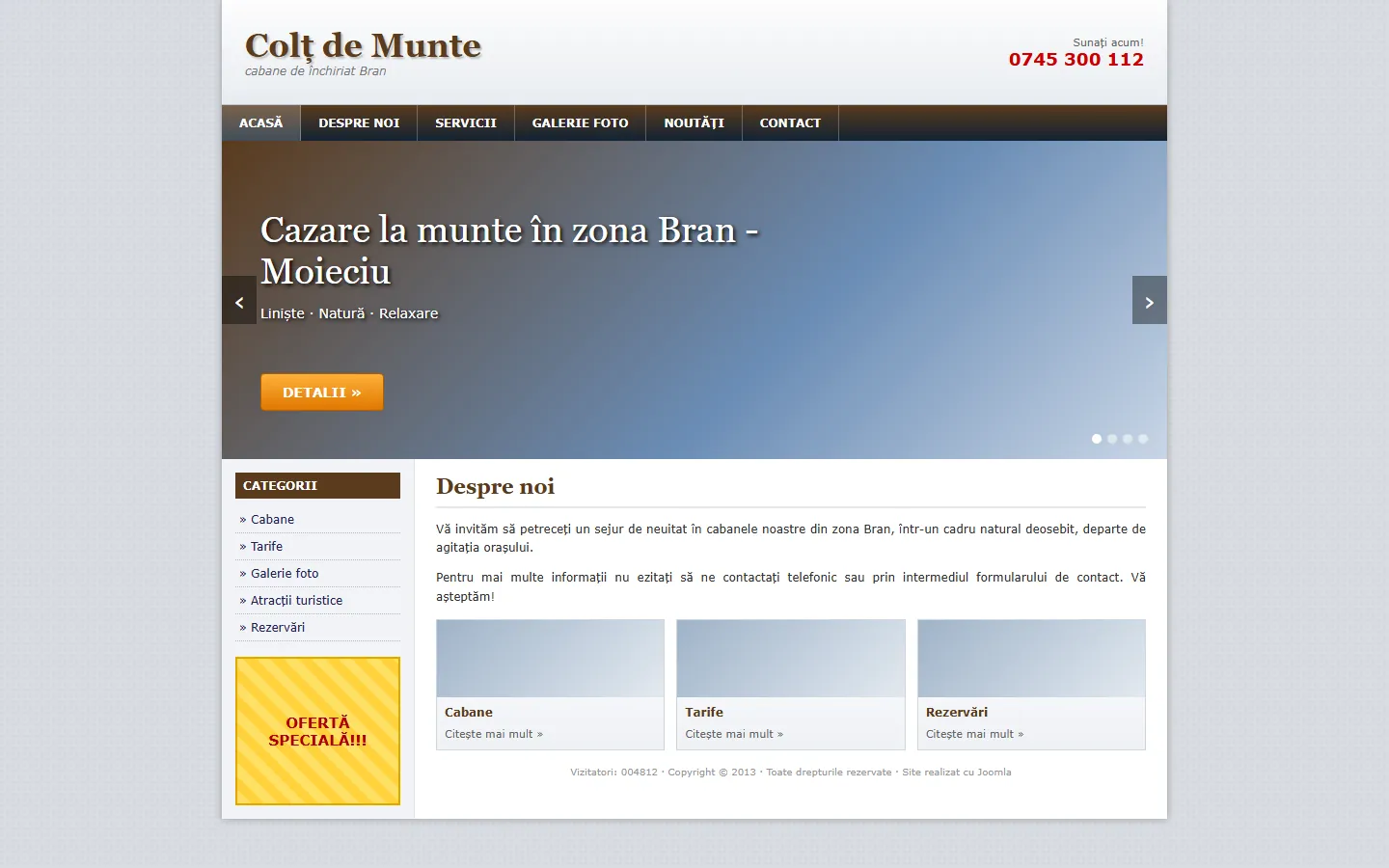 Un site tipic, în stil vechi, pentru cabane de închiriat