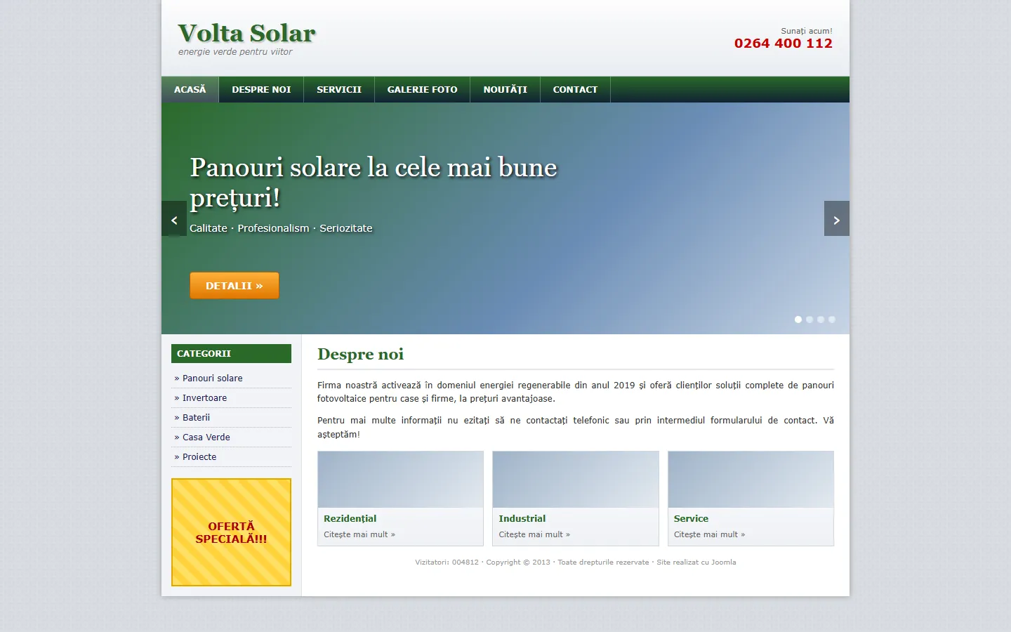 Un site tipic, în stil vechi, pentru panouri fotovoltaice